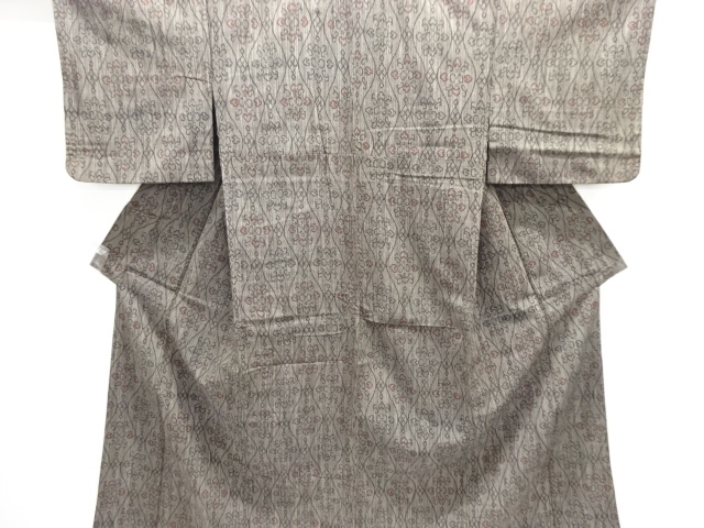 JAPANESE KIMONO / ANTIQUE KIMONO / TAISHO ROMAN STYLE / WOVEN TATEWAKU PATTERN